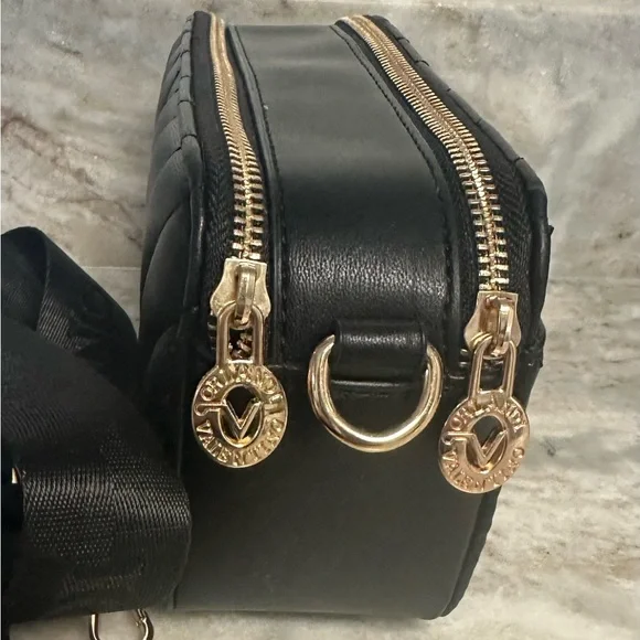 Valentino Orlandi Black Crossbody Camera Bag with Gold Details - Picture 3 of 8